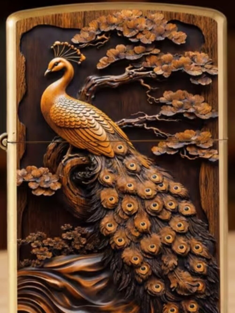 Fancy Peacock Case Lighter